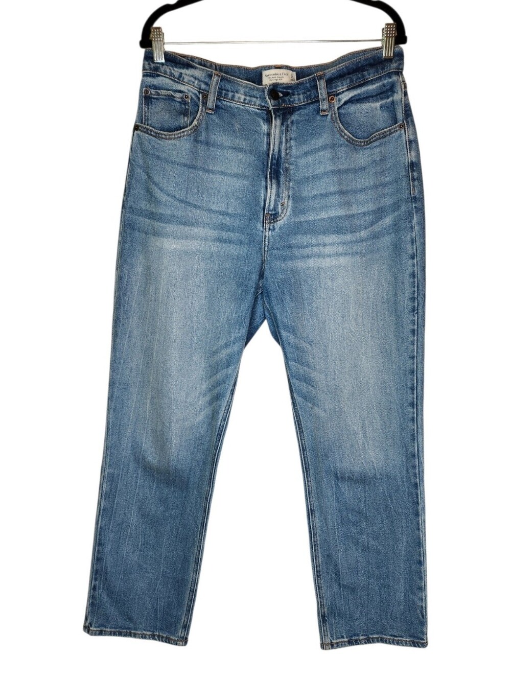 Abercrombie & Fitch Ankle Straight Ultra High Rise Curve Love Blue Jeans 31/12